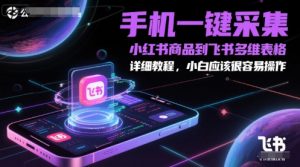 手机一键采集小红书商品到飞书多维表格，详细教程，小白应该很容易操作-沐风资源库