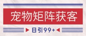小红书某音宠物赛道引流获客 自热矩阵日引200+【揭秘】-沐风资源库