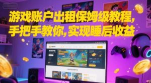 游戏账户出租保姆级教程，手把手教你，实现睡后收益-沐风资源库