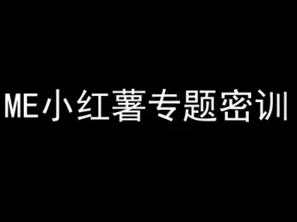 ME小红薯专题密训-小红书电商教程-沐风资源库