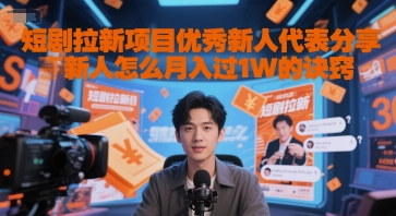 短剧拉新项目优秀新人代表分享新人怎么月入过1W的诀窍-沐风资源库