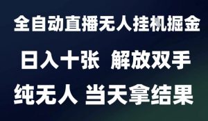 2025最新全自动直播无人挂G掘金，日入十张，解放双手纯无人，当天拿结果【揭秘】-沐风资源库