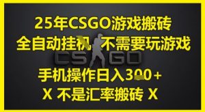 25年CSGO游戏搬砖，全自动运行，不需要玩游戏，手机操作日入3张(不是汇率搬砖)【揭秘】-沐风资源库