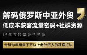 俄罗斯中亚外贸低成本获客流，告诉你年销售千万以上老外贸人的获客打法-沐风资源库