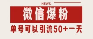微信爆粉，私域暴力引流打法日引千粉 单号日进50+【揭秘】-沐风资源库