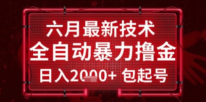 六月最新技术全自动暴力撸金，稳定日入2k+包起号，长期稳定【揭秘】-沐风资源库