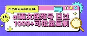 视频号AI美女跳舞暴力起号玩法，日入1k+，全程软件操作，小白也能玩的项目-沐风资源库