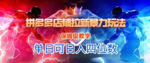 悟空直搜拼多多店铺拉新暴力玩法，保姆级教学，单日可入四位数-沐风资源库