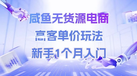 咸鱼无货源电商，高客单价玩法，新手1个月入门-沐风资源库