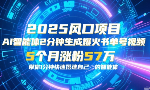 AI智能体2分钟一键生成爆火书单号原创视频，5个月涨粉57w，带你零代码1分钟搭建智能体-沐风资源库