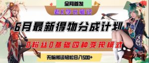 6月份最新得物创作者分成计划2.0玩法，0粉丝0基础四种模式变现，从隐蔽渠道无脑搬运，日入2张-沐风资源库