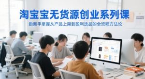 淘宝无货源创业系列课，助新手掌握从产品上架到盈利选品的全流程方法论-沐风资源库