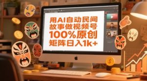 用AI自动民间故事做视频号，100%原创，矩阵日入1k+-沐风资源库
