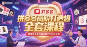 拼多多高阶打造爆款全套课程，解决拼多多店铺运营中99%的问题-沐风资源库