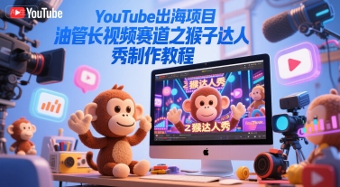 YouTube出海项目，油管长视频赛道之猴子达人秀制作教程-沐风资源库