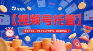 【视频号托管 】我提供视频，你每天花5分钟发布，最高躺挣2W+【揭秘】-沐风资源库
