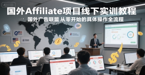 国外Affiliate项目线下实训教程，国外广告联盟从零开始的具体操作全流程-沐风资源库