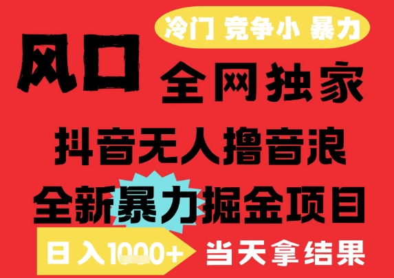25年6月高爆抖音无人直播最新撸音浪掘金项目，解放双手小白可做，无脑日入1k+，门槛低【揭秘】-沐风资源库