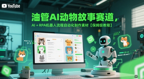 油管AI动物故事赛道，AI+RPA机器人流程自动化制作素材【保姆级教程】-沐风资源库