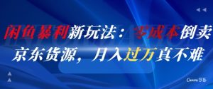 闲鱼暴利新玩法：零成本倒卖京东货源，月入过1W真不难-沐风资源库