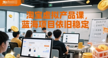 淘宝虚拟产品课，蓝海项目依旧稳定-沐风资源库