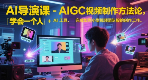 AI导演课-AIGC视频制作方法论，学会一个人+AI工具，完成如同小型视频团队般的创作工作，实现导演梦-沐风资源库