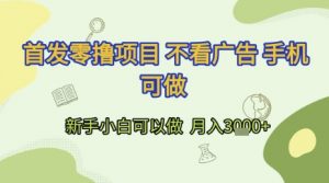 首发零撸项目 不看广告 手机可做 新手小白可以做  月入3k+【揭秘】-沐风资源库