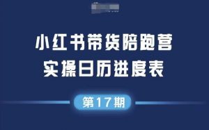 小红书第17期带货陪跑营，不囤货，无不直播，无不投流，通过选品+笔记内容+测品+笔记铺量+矩阵运营打爆款-沐风资源库