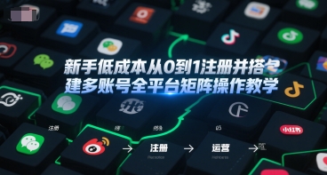 新手低成本从0到1注册并搭建多账号全平台矩阵操作教学，手机号-邮箱-IP-工具-沐风资源库
