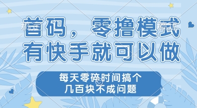 首码零撸项目，有快手就可以做，每天业务时间搞个几张不是问题【揭秘】-沐风资源库
