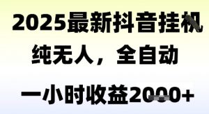 独家抖音无人撸礼物，全自动纯无人，长期稳定 一个小时收益2k+，小白当天拿结果【揭秘】-沐风资源库