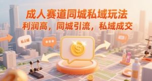 成人赛道同城私域玩法，利润高，同城引流，私域成交-沐风资源库