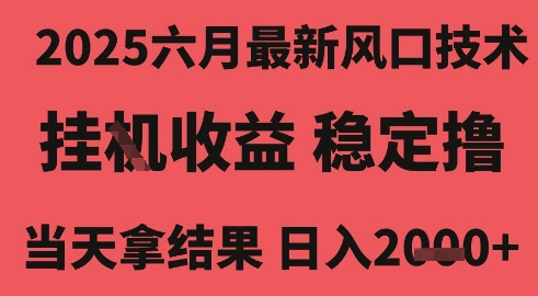 2025六月最新风口技术，无人挂G撸礼物，长期稳定 一个小时收益2k+，小白当天拿结果【揭秘】-沐风资源库
