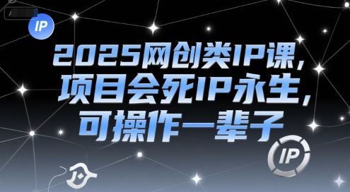 2025网创类IP课，项目会死IP永生，可操作一辈子-沐风资源库