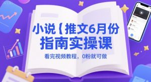 小说推文6月份指南实操课，看完视频教程，0粉就可做-沐风资源库