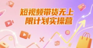短视频带货无上限计划实操营，新人短视频带货工具流养号破播文案运营篇课程-沐风资源库