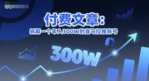 付费文章：拆解一个年入300W的喜马拉雅账号-沐风资源库