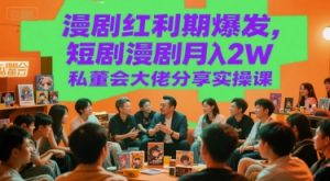 漫剧红利期爆发，短剧漫剧月入2W私董会大佬分享实操课-沐风资源库