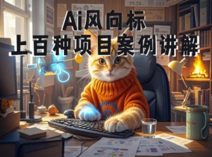 Ai风向标-附100种项目案例玩法-0基础小白到大神ai视频商业应用教学-沐风资源库