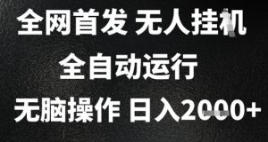 2025首发无人挂G项目，日入2k+，全自动运行，无脑操作，长期稳定 小白可玩【揭秘】-沐风资源库