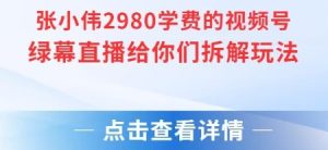 张小伟2980付费额视频号绿幕直播给你们拆解玩法-沐风资源库