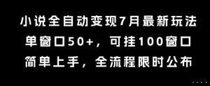 小说全自动变现7月玩法，单窗口50+，可挂100窗口，简单上手，全流程限时公布【揭秘】-沐风资源库