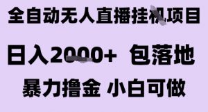 最新全自动抖音无人直播挂G项目,日入2k+ 包落地暴力撸金,小白可做【揭秘】-沐风资源库
