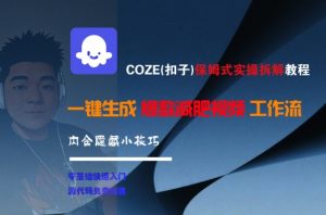 COZE(扣子)保姆式实操拆解教程，一键生成爆款减肥视频工作流，批量产出高质量视频-沐风资源库