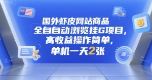 国外虾皮网站商品全自动浏览挂G项目，高收益操作简单，单机一天2张【揭秘】-沐风资源库