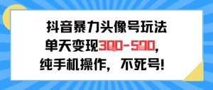 抖音暴力头像号玩法，单天变现3-5张纯手机操作，小白也能行-沐风资源库