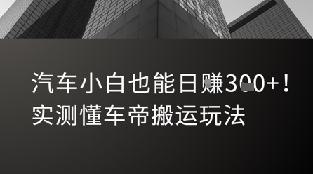 汽车小白也能日入3张！实测懂车帝搬运玩法-沐风资源库