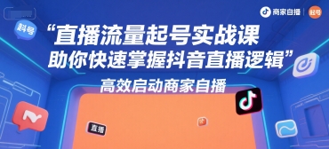直播流量起号实战课，助你快速掌握抖音直播逻辑，高效启动商家自播-沐风资源库