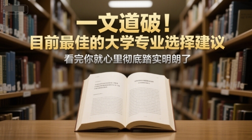 付费文章：一文道破！目前最佳的大学专业选择建议，看完你就心里彻底踏实明朗了-沐风资源库
