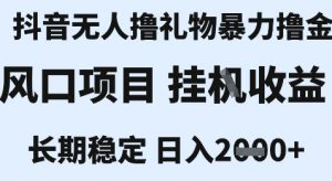 最新风口抖音无人暴力撸金技术，不违规不封号，一个小时收益2k+，小白当天拿结果【揭秘】-沐风资源库